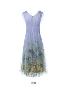 <span class=keywords><strong>Abito</strong></span> estivo in <span class=keywords><strong>Tulle</strong></span> senza maniche Slim retrò francese da donna elegante garza a rete <span class=keywords><strong>trasparente</strong></span> <span class=keywords><strong>abito</strong></span> Casual con stampa margherita - Product Image 2