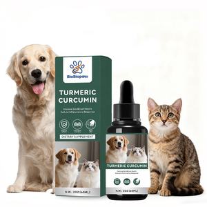 Gouttes de curcuma et de curcumine personnalisées pour chats et chiens, renforcement immunitaire, équilibre du système de santé, complément alimentaire pour animaux de compagnie, curcuma et curcumine liquides - Product Image 1