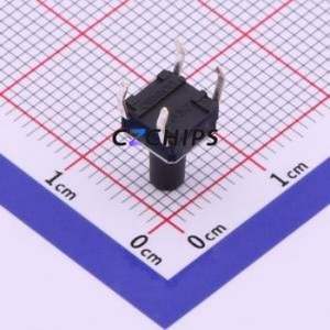 B3F-1070 Tactile Switch Through hole Component (THT)-4P,6x6mm Switch Single Pole Single Throw Round Button 98gf Through Hole - Product Image 2