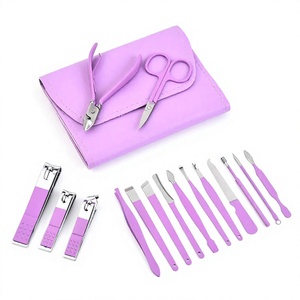 DANTRIC IMPLANTS 12pcs Stainless Steel Luxurious Professional <b>Manicure</b> Nail <b>Kit</b> with 5-in-1 Nail Clipper Tools in Color Box - Product Image 3