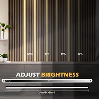 Panneaux acoustiques LED 24M avec éclairage intégré, disposition Agi32, interrupteur tactile dimmable, étagères et armoires en aluminium découpables, noir sans couleur