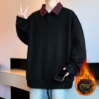 Ensemble sweat-shirt et pantalon décontracté à revers pour adolescentes, grande taille M-8XL, mode automne, manches longues, couleur unie, longueur au-dessus du genou