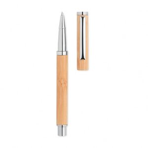 Stylo bille haut de gamme en bambou écologique personnalisé avec logo gravé au laser – Idéal pour les voyages d'affaires, les hôtels, les signatures et les cadeaux promotionnels - Product Image 1