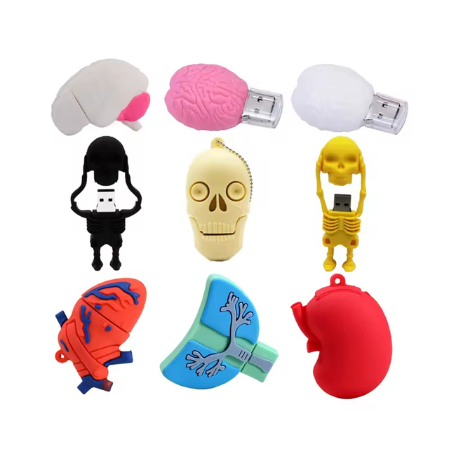 New in Stock Cartoon Wholesale Silicone Medical Organ USB 2.0/3.0 Encrypted Heart Brain Tooth Promotional Gift