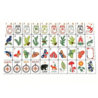 Juego de Mahjong Americano Plegable de Lujo con Diseño de Vida Silvestre y Hongos - Ideal para Noches de Camping