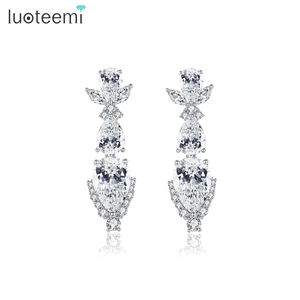 LUOTEEMI — boucle d'oreille en cristal zircon, pour femme, haute qualité, en forme de larme - Product Image 1