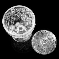 Pot à bonbons en verre cristal gravé de style classique, sur pied, pour buffet de mariage, pot à bonbons de luxe en verre cristal embossé