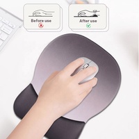 Tapis de souris ergonomique en mousse à mémoire de forme gris et noir dégradé avec repose-poignet en gel, en stock pour ordinateur, bureau et usage domestique