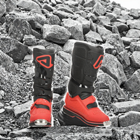 Bottes ENDURO Marque italienne Predator 2.0 Bottes de course moto Haute tige Doublure en cuir véritable Anti-chute Anti-dérapant Homme