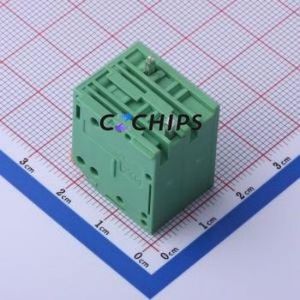 DG2206R-7.5-DB-02P-14-00A(H) Plug-in Terminal Block Through hole,P=7.5mm Board-to-Board / Socket - Closed 1x2P 7.5mm Green - Product Image 2