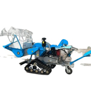 Mini-moissonneuse-batteuse 4L-0.6A à transmission par engrenages bleue pour céréales - Product Image 5