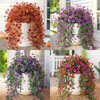Fleurs artificielles en soie réalistes, résistantes aux UV, pour la décoration de la maison, du patio, du balcon, de la cour et du porche en été