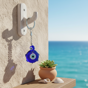 Porte-clés en verre 9X3 cm Evil Eyes Turtle Design - Product Image 3