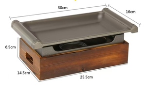 <span class=keywords><strong>Plaque</strong></span> de <span class=keywords><strong>cuisson</strong></span> rectangulaire japonaise multifonctionnelle antiadhésive portable pour réchaud à alcool solide, plats et poêles de <span class=keywords><strong>cuisson</strong></span> - Product Image 6