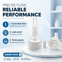 Bouchons de bouteille d'eau anti-fuite réutilisables et recyclables en plastique de 24 mm avec bec verseur long et embout poussoir-tirant léger et anti-déversement