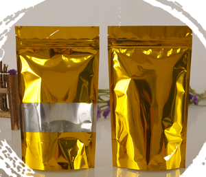Stocks Gold Stand up Pouch for Food for Potato Chips <b>Pet</b> Food Sugar Stand Pouch with Window - Product Image 4