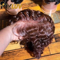 13x4 Lace Front Perücken Echthaar Choima Pixie Cut Perücken HD Lace Front Perücke Kurze Lockige Echthaarperücke Natürlich Großhandel Klebefreie Perücke