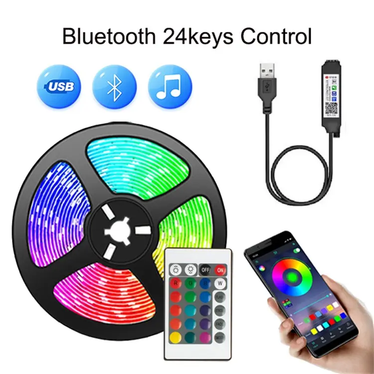 5050 RGB LED-Streifen leuchten 5V IP20 Remote-App Bluetooth-Steuerung Musik synchron isation für Home-Party-Dekorationen Streifen lichter