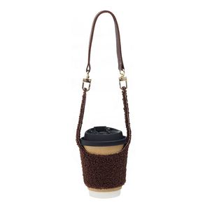 Sac fourre-tout personnalisé en polaire Teddy pour bouteille d'eau, tasse à café ou boisson – Vente directe usine – Idéal comme cadeau promotionnel - Product Image 2