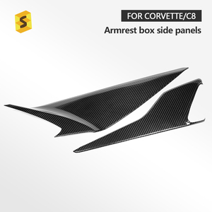 Shasha in fibra di carbonio 2 pezzi copri coperchio della Console centrale in carbonio a secco accessori interni per Chevrolet <span class=keywords><strong>Corvette</strong></span> C8 2020 anni - Product Image 2