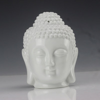 Brûleur d'aromathérapie en céramique fait main tête de Bouddha noir et blanc, porte-bougie à huiles essentielles, décoration d'intérieur Zen et bouddhiste
