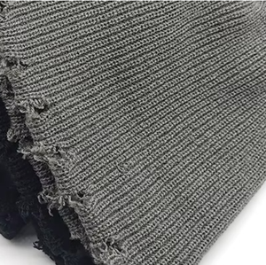 Gorro unisex de punto de alta calidad, estilo holgado, con efecto desgastado, cálido, para esquí, con borde deshilachado, para invierno y clima frío - Product Image 6