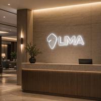 Enseigne murale d'hôtel personnalisée en aluminium massif rétroéclairée par LED, avec couche arrière en acrylique intégrée, étanche IP65, pour publicité et décoration de hall
