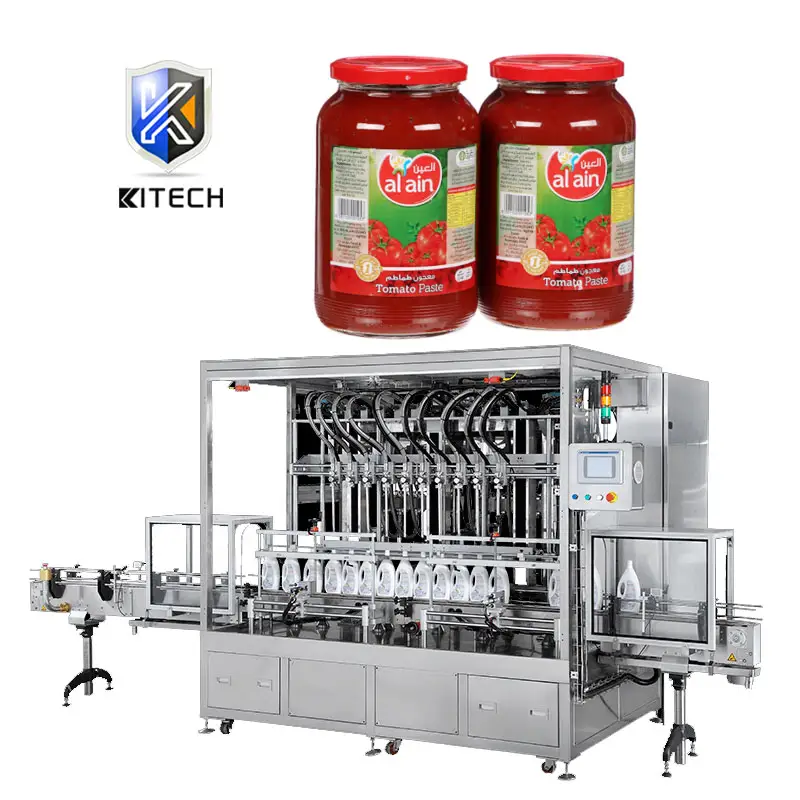 KL-160YG de alta calidad, 2-120ml, línea de llenado de pasta de tomate viscoso, automática, 4 cabezales