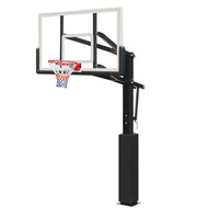 Canasta de Baloncesto Enterrada de Grado Competitivo con Ajuste Manual de Altura por Manivela y Tablero de Vidrio Templado para Universidad
