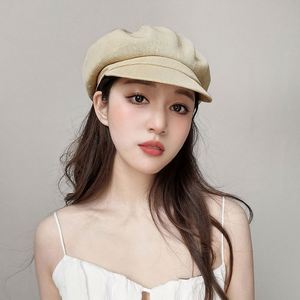 หมวกถักแบบสบายๆ ระบายอากาศได้ดีสำหรับผู้หญิง เหมาะสำหรับฤดูใบไม้ผลิและฤดูร้อน ป้องกันแสงแดด หมวกเบเร่ต์สำหรับผู้หญิง - Product Image 5