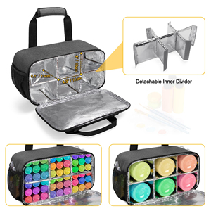 Sac de rangement pour peinture acrylique pour jusqu'à 54 flacons (<span class=keywords><strong>2</strong></span> oz), étui de rangement pour fournitures artistiques avec sangle de transport - Product Image 3