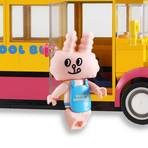 Autobús Escolar BUNNI KONBINY, Bloques de Construcción con Diseño de Conejo, Juguete de Vehículo para Niños - Product Image 3