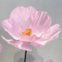 Fleur artificielle géante à fleur unique en papier Poppy, arrangement décoratif moderne et écologique pour l'intérieur, idéal pour les mariages