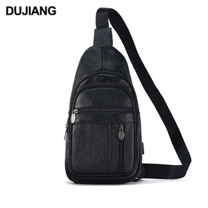 Dujiang Men's Genuine Leather Chest <b>Bag</b> Large Capacity Crossbody <b>Bag</b> Everyday Use Spring 2024 - Product Image 5