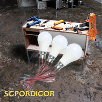 Ampoule LED E27 avec cordon de 1.48m 12-85V DC corps en plastique basse tension 12V dédié à la batterie