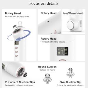 Appareil de beauté rechargeable 2-en-1 pour usage domestique : extracteur de points noirs et compresse chaude et froide - Product Image 2