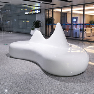 Banco de Fibra de Vidrio para 4 Personas, Muebles de Patio para Exteriores, Diseño Contemporáneo, Apariencia Moderna y Duradera - Product Image 2