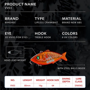 Smart touch — leurre coulant Crankbait wobbler 3D, appât artificiel avec impression de Logo, produit d'usine, VV03, OEM/ODM - Product Image 2