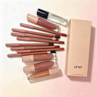 Kit de Maquillage Lèvres Marque Blanche Personnalisable – Gloss à Lèvres Longue Tenue Haute Pigmentation et Crayon à Lèvres Mat avec Peigne Applicateur