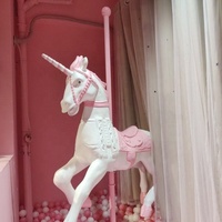 Escultura de Resina de Caballo Rosa Grande para Fotografía de Estudio, Accesorios para Fotos de Chicas Sensuales