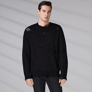 Fabricante de Prendas de Punto, Suéter de Punto Extra Grande de Alta Calidad con Logotipo Personalizado, Estilo Hip Hop, para Hombre - Product Image 1