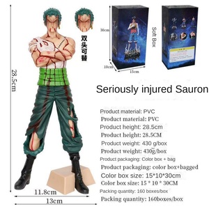 Figura de Anime de One Piece de 30 cm, <span class=keywords><strong>Luffy</strong></span>, <span class=keywords><strong>Zoro</strong></span>, <span class=keywords><strong>Sanji</strong></span>, Edición Daño de Guerra, Vendaje para Heridas Severas, Decoración de Oficina, Estilo Nuevo al por Mayor - Product Image 2