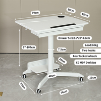 Ada fábrica inteligente móvil elevación móvil escritorio inclinable mesa de lectura individual mesa de ordenador con cajón debajo del escritorio