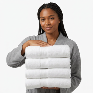 Serviette de bain en coton biologique compressé EVERGREEN Spa, douce, absorbante, séchage rapide, écologique, antimicrobienne, luxe pour la maison - Product Image 1