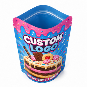 Sacs en Mylar refermables personnalisés anti-odeur de 3,5 grammes pour emballages de gommes, <span class=keywords><strong>biscuits</strong></span> et gâteaux - Product Image 3