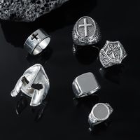 Ensemble de bagues signet en argent vintage punk gothique James Avery pour hommes, en alliage, sans pierres précieuses