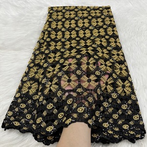 Ropa Africana telas cordón encaje alta calidad dos colores <span class=keywords><strong>bordado</strong></span> <span class=keywords><strong>guipur</strong></span> encaje <span class=keywords><strong>con</strong></span> <span class=keywords><strong>piedras</strong></span> - Product Image 4