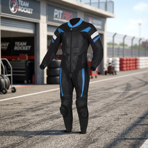 Combinaison de moto en cuir de vachette et PU, respirante, confortable, grande taille, pour la course automobile et la moto - Product Image 2