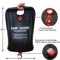 Sac de douche portable AJOTEQPT de 5 gallons (20 L) en PVC pour l'extérieur avec pression solaire pour le camping