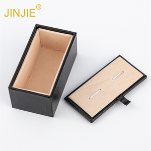 JINJIE – Boîte à boutons de manchette tendance prête à l'emploi, classique noire carrée, avec deux bandes, pour hommes, emballée en boîte - Product Image 4
